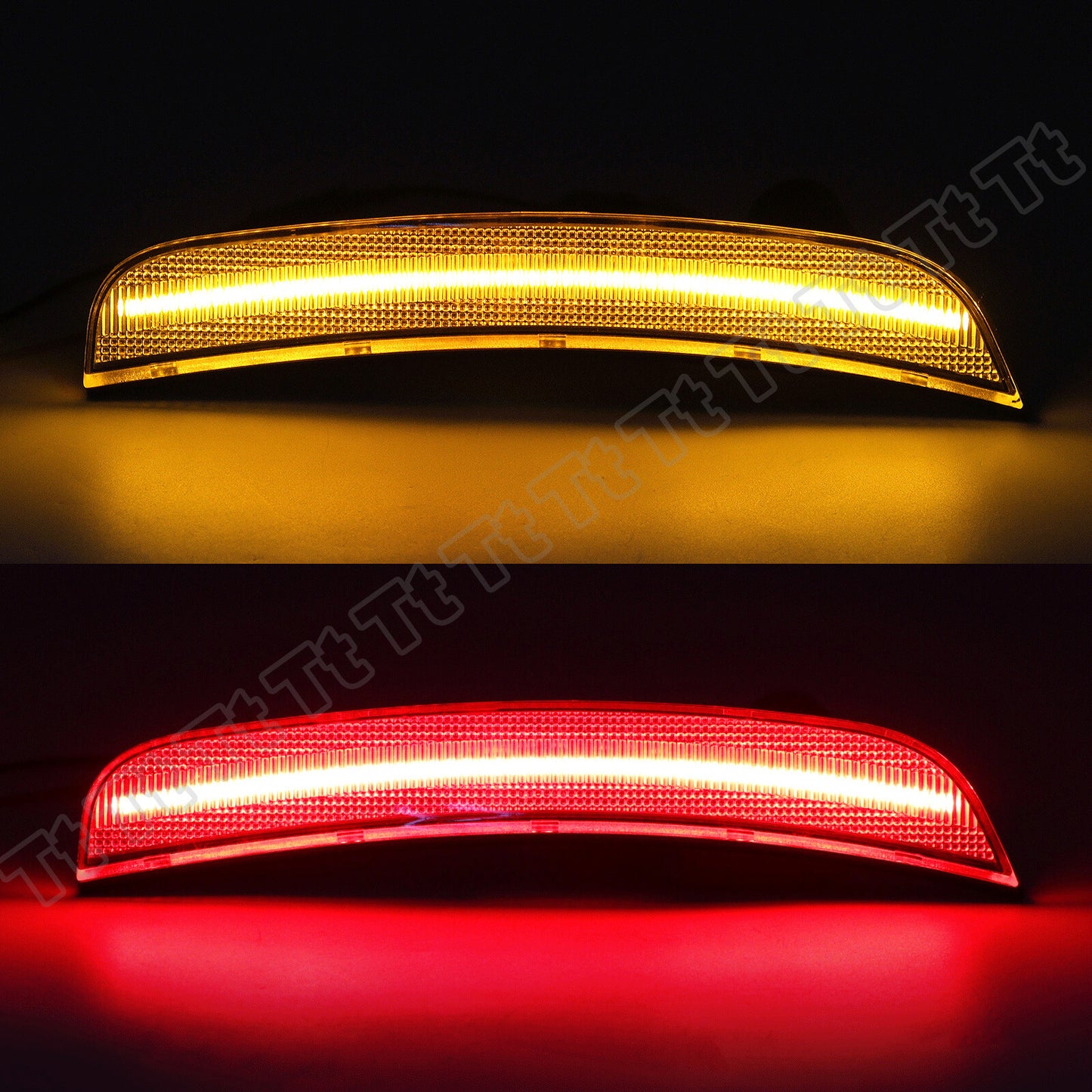 4-piece front and rear bumper amber and red LED side marker lights for 2013-2017 for Dodge Viper
