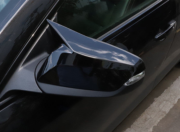 2X Piano Black Ox Horn Rearview Mirror Cover Trim for Chevrolet Malibu 2016-2021