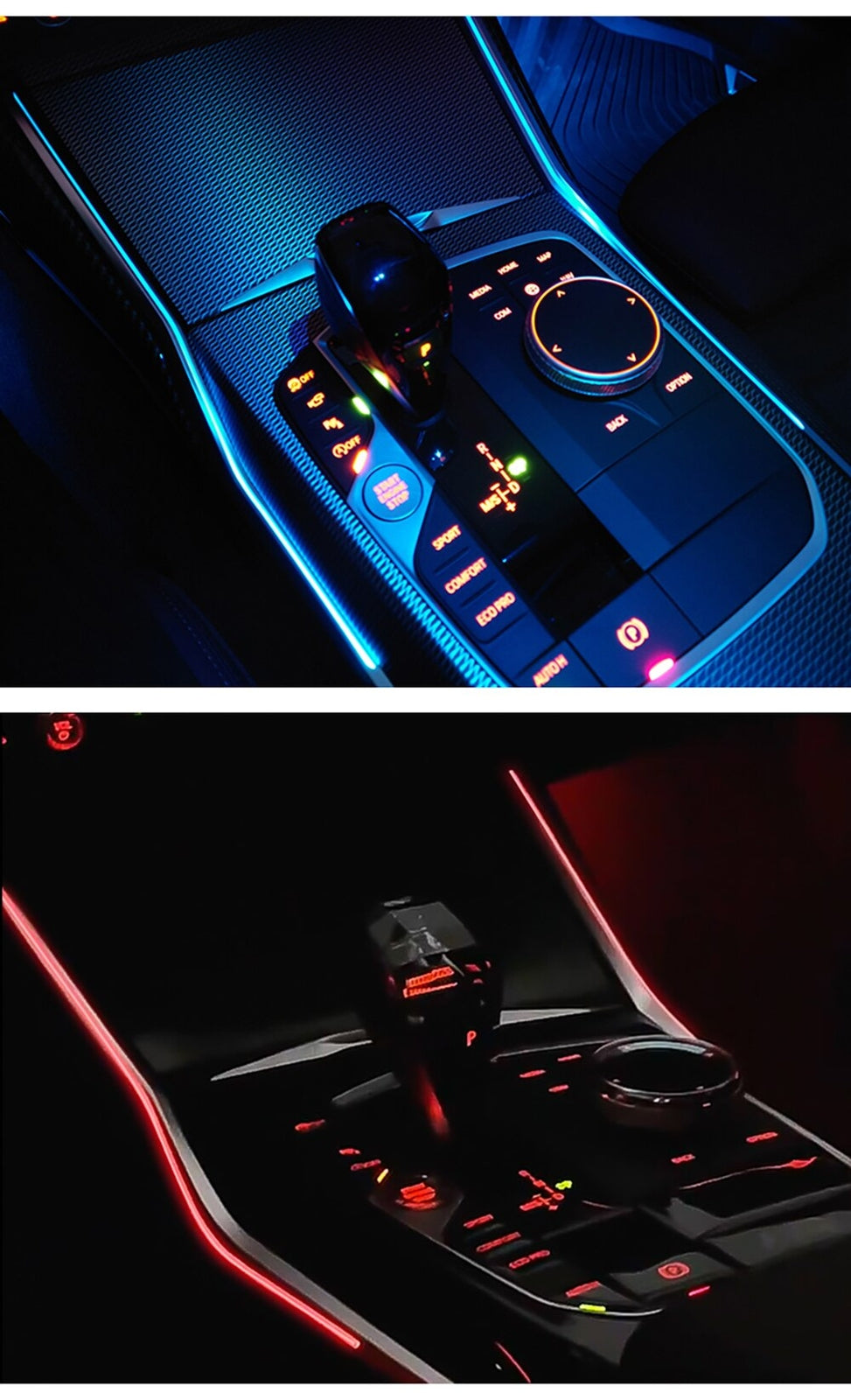 for BMW New 3/4 Series G20 G22 M3 M4 2020-21 Center Console LED Ambient Lamp Set