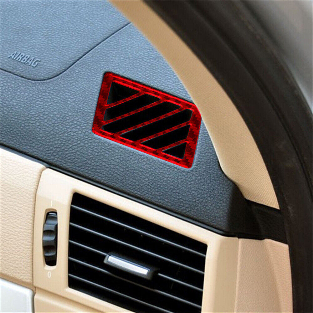 2¡ÁRed Carbon Fiber Inner Dashboard Air Vent Outlet Trim for BMW X3 E83 2004-2010