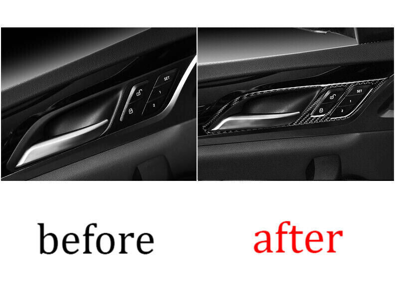 for BMW X3 G01 2018-2021 Real Carbon Fiber Inner Door Handle Frame Cover Trim 4P
