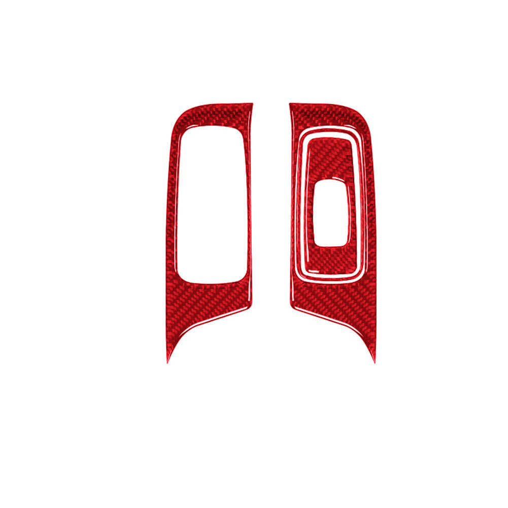 4Pcs Red Carbon Fiber Window Lift Control Cover Trim for Porsche 718 2016-2022
