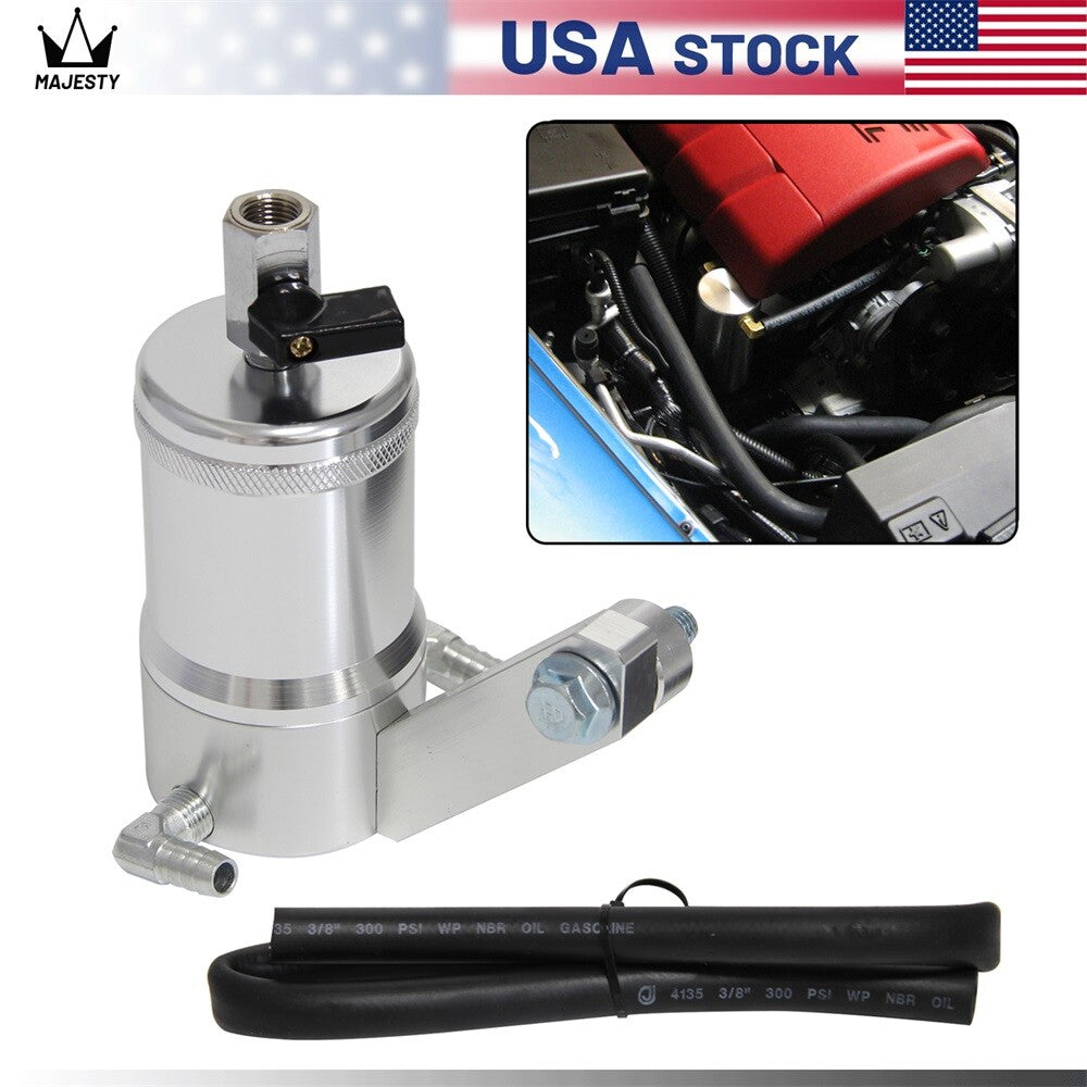 Aluminum Oil Catch Can Tank For 05-12 for Chevy for Corvette LS2 LS3 LS7 Z06 Silver