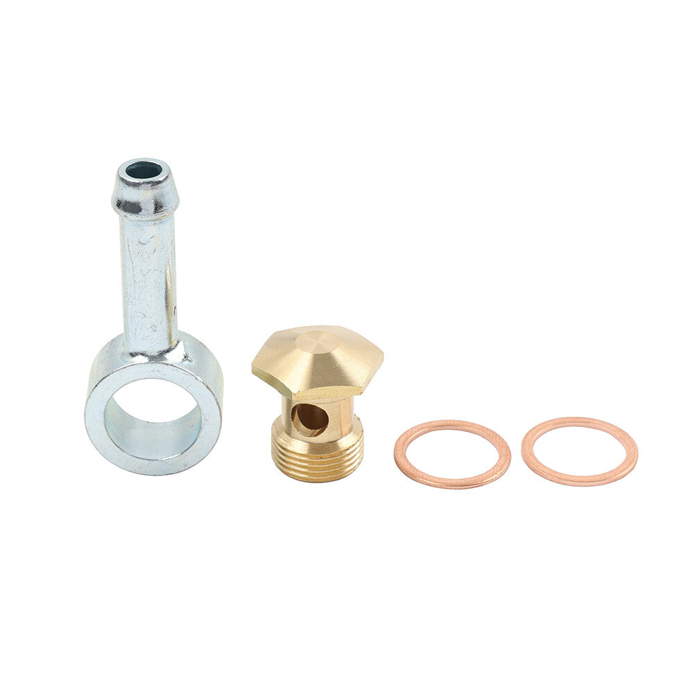 9/16-24 Thread to 5/16 Banjo Fuel Bowl Inlet Fitting Swivel For Holley 26-25