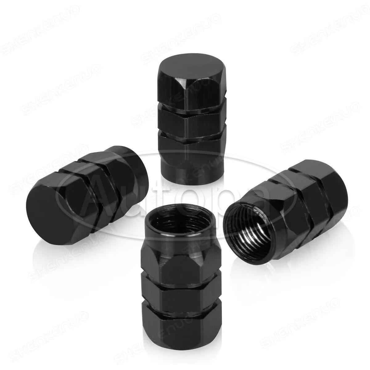 4x Tire Valve Air Dust Cover Stem Caps - Wheel Car Truck SUV Bike /Black