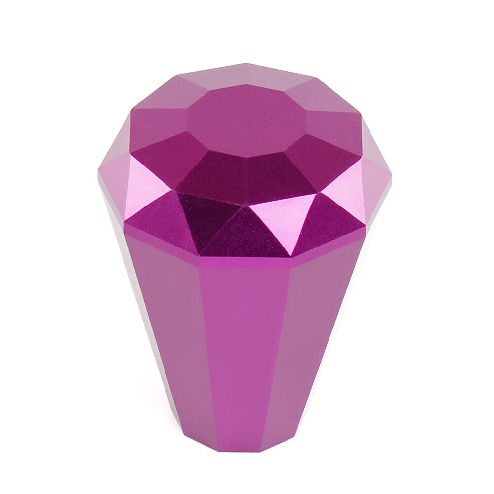 Purple Aluminium Diamond Gear Shift Knob Manual Shifter with Head Adapter