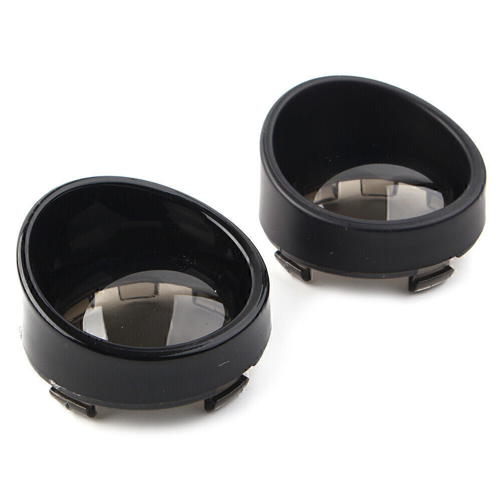 Turn Signal Light Lens Cover Black Bezels Visor for Harley Dyna Touring Softail