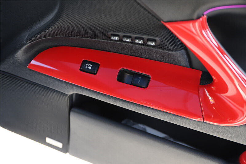 Car Glass Window Lifting Lock Panel Trim 4PCS Fit for Lexus IS 06-11 Bright Red