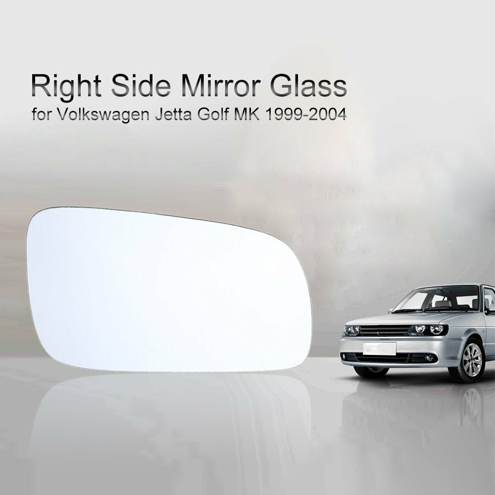 The mirrored glass for the right-side door heater is suitable for Volkswagen for Golf , for Jetta , Pola MK4, and for Passat models from 1999 to 2004.