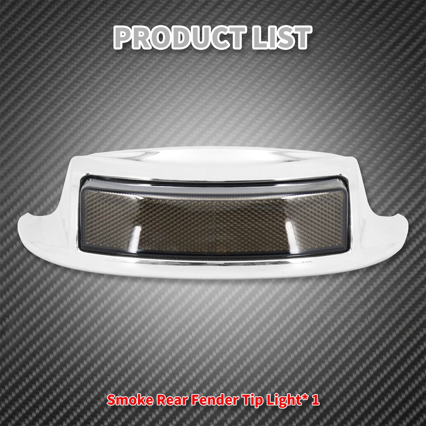 Rear Fender Smoke Len Tip Brake Light Fit for Harley Touring Ultra FLTRU 2016-UP