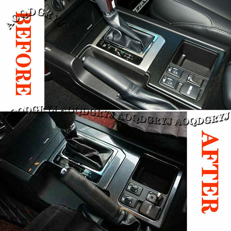 Carbon fiber Gear Shift Box Panel Frame Cover for Toyota Prado 4.0L 2010-2017