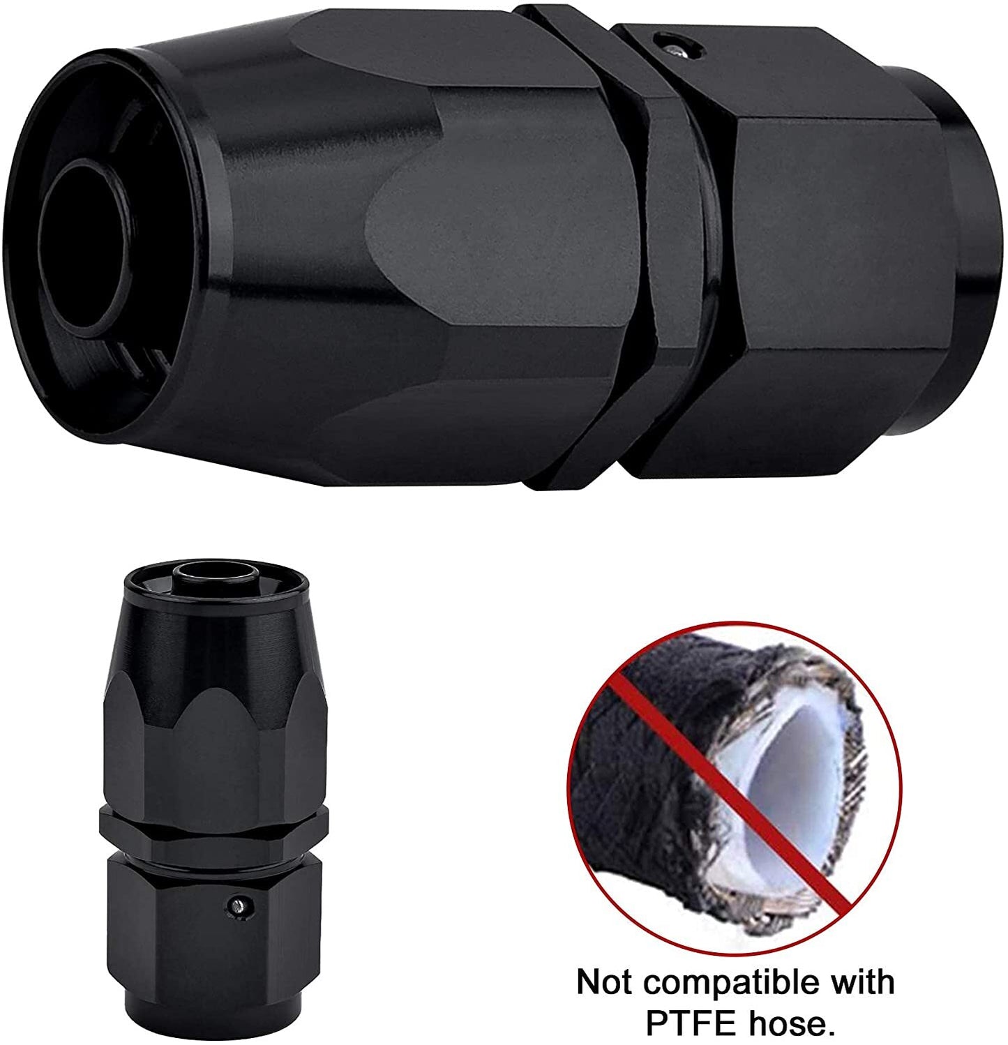 Straight end connectors (4 pieces), braided fuel oil/gas hose ends (6/8/10AN), accessories