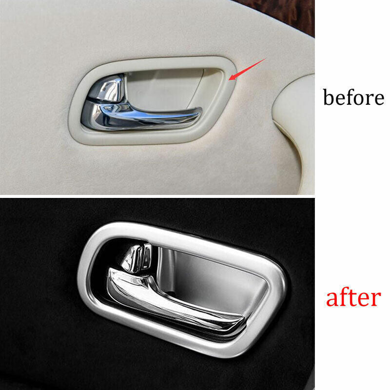 Inner Door Handle Bowl Cover Trim Fit for Nissan Armada Y62 2017-20 Matte Silver