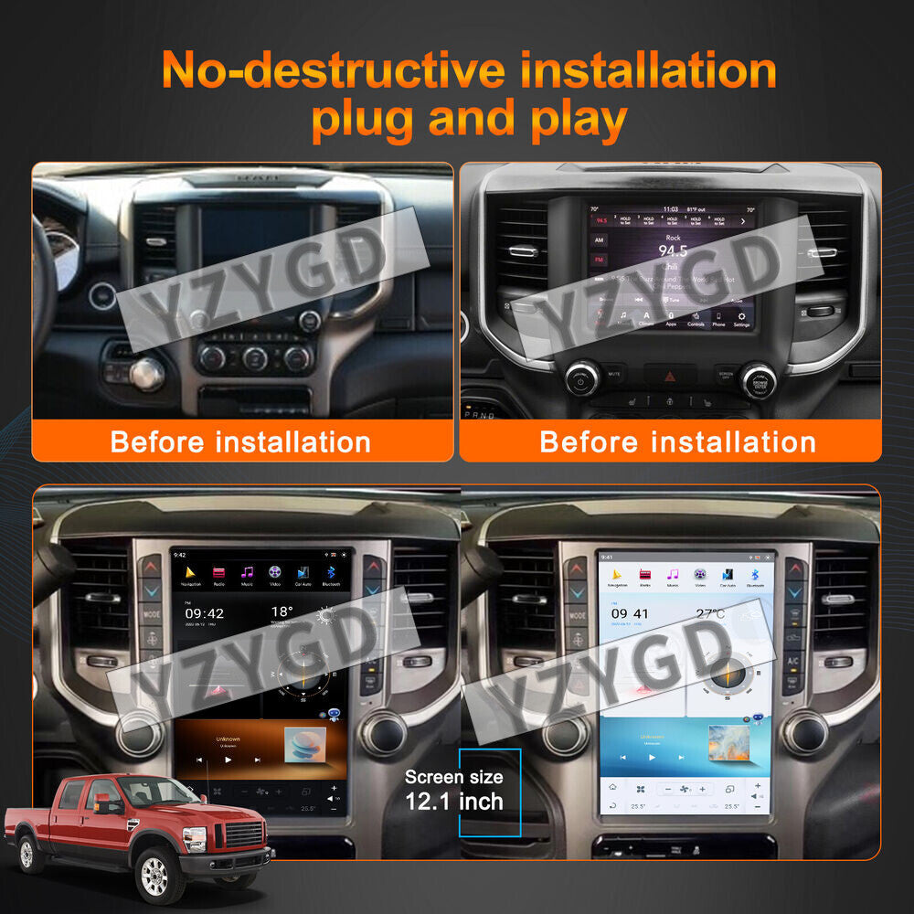 for Dodge for Ram 1500 2500 3500 2019-2021 Android Carplay Car Radio Receiver Screen