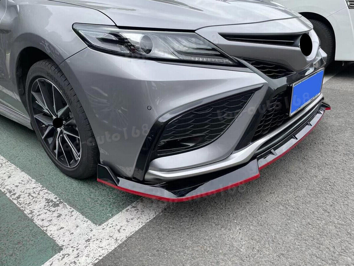 Black+Red Front Bumper Lip Body Spoiler Guards for Toyota for Camry SE XSE 2021-2023