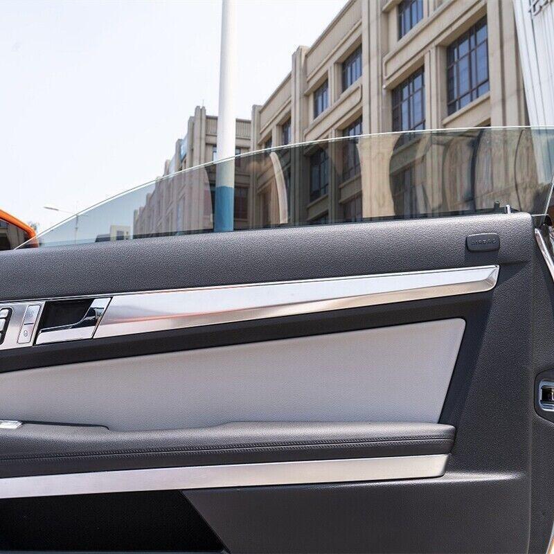 Silver interior door panel trim for Mercedes-Benz E-Class Coupe W207 C207 (2009-2013)