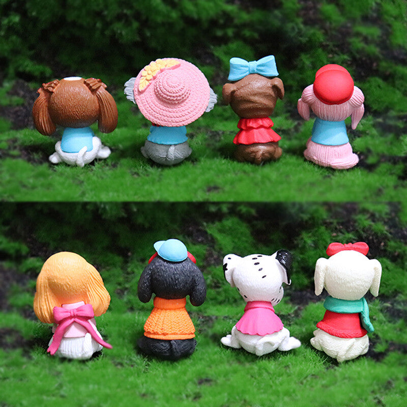 8Pcs for Mini Puppy Dog Cute Car Decoration Simulation Christmas Gift Home Display