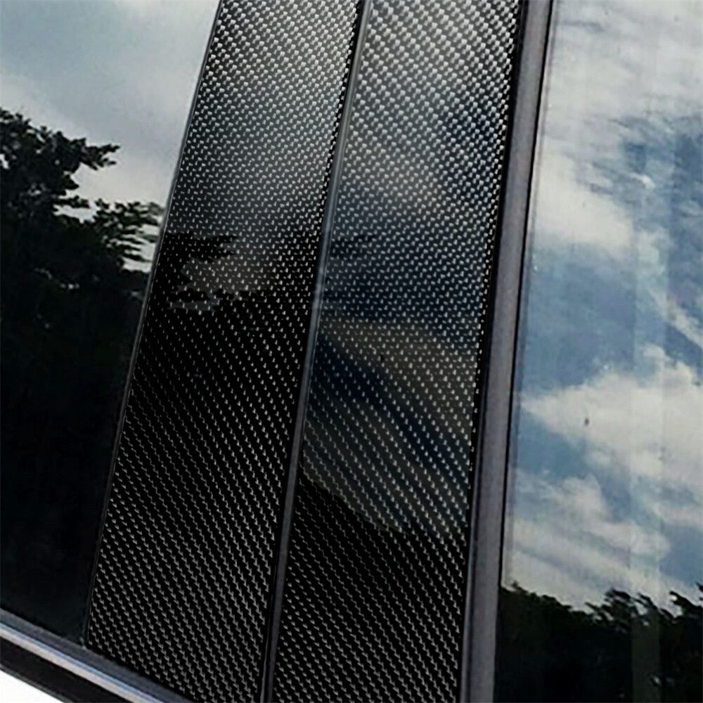 8Pcs Carbon Fiber Door Window Pillar Posts Panel Trim Kit for BMW X5 E70 2008-13