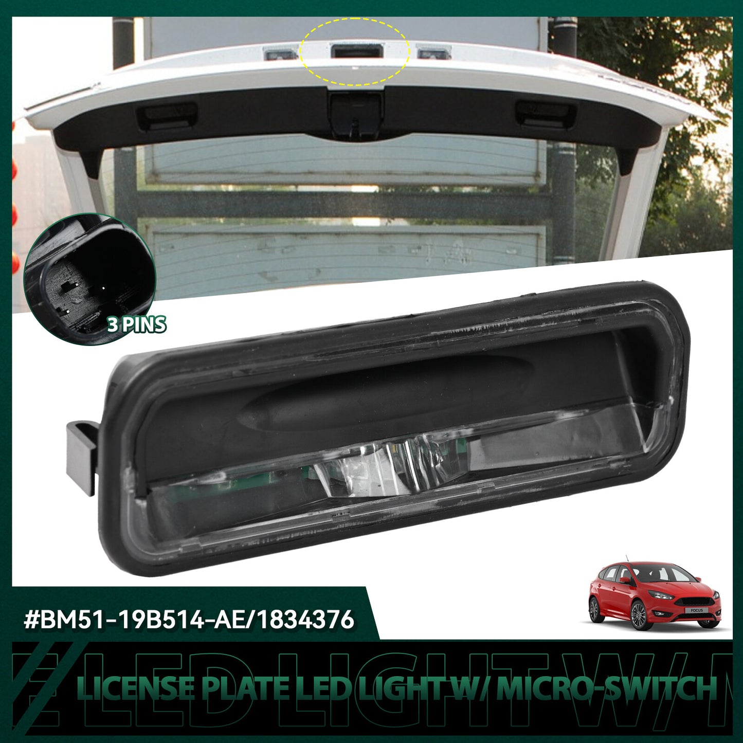 Tailgate Handle Opener Switch Button Micro for Ford Focus Mk3 3 III B-Max DE