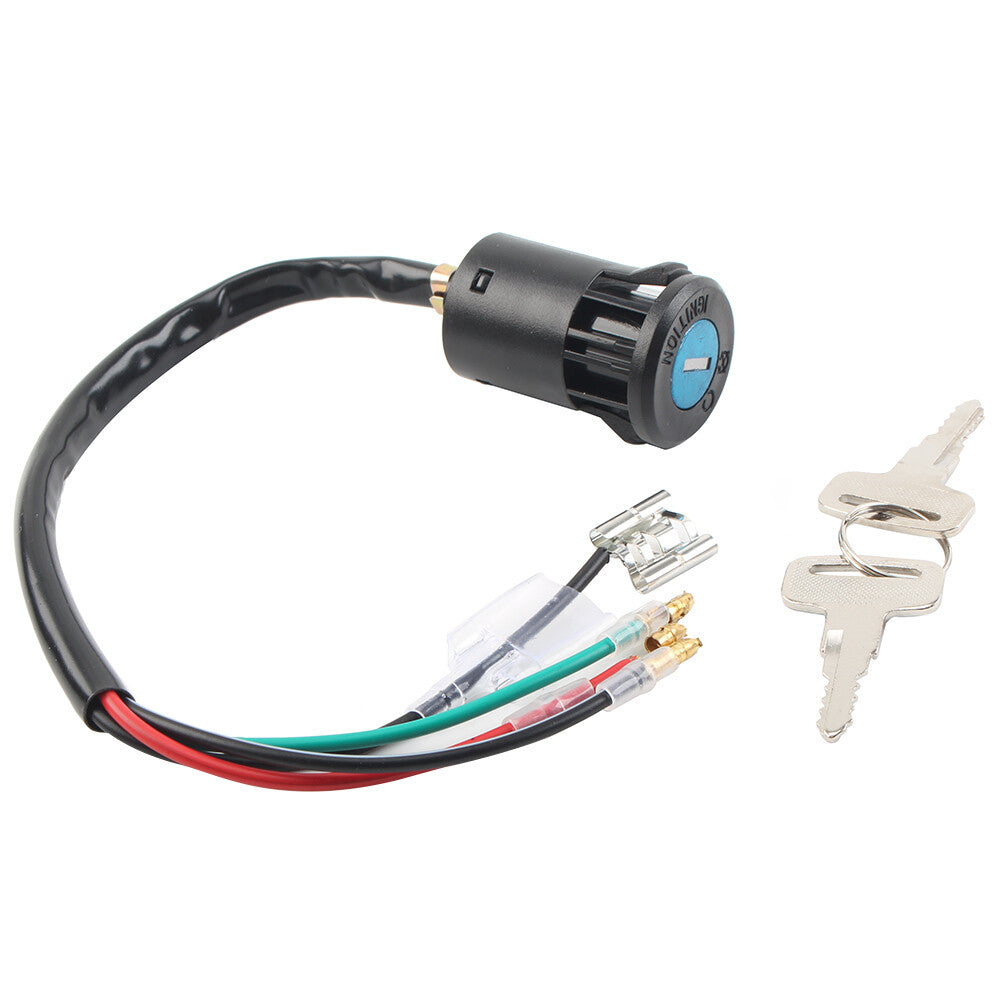4 Wires For 50-250cc for Mini Quad ATV Dirt Bike 1x Ignition Lock + 2 Keys Switch