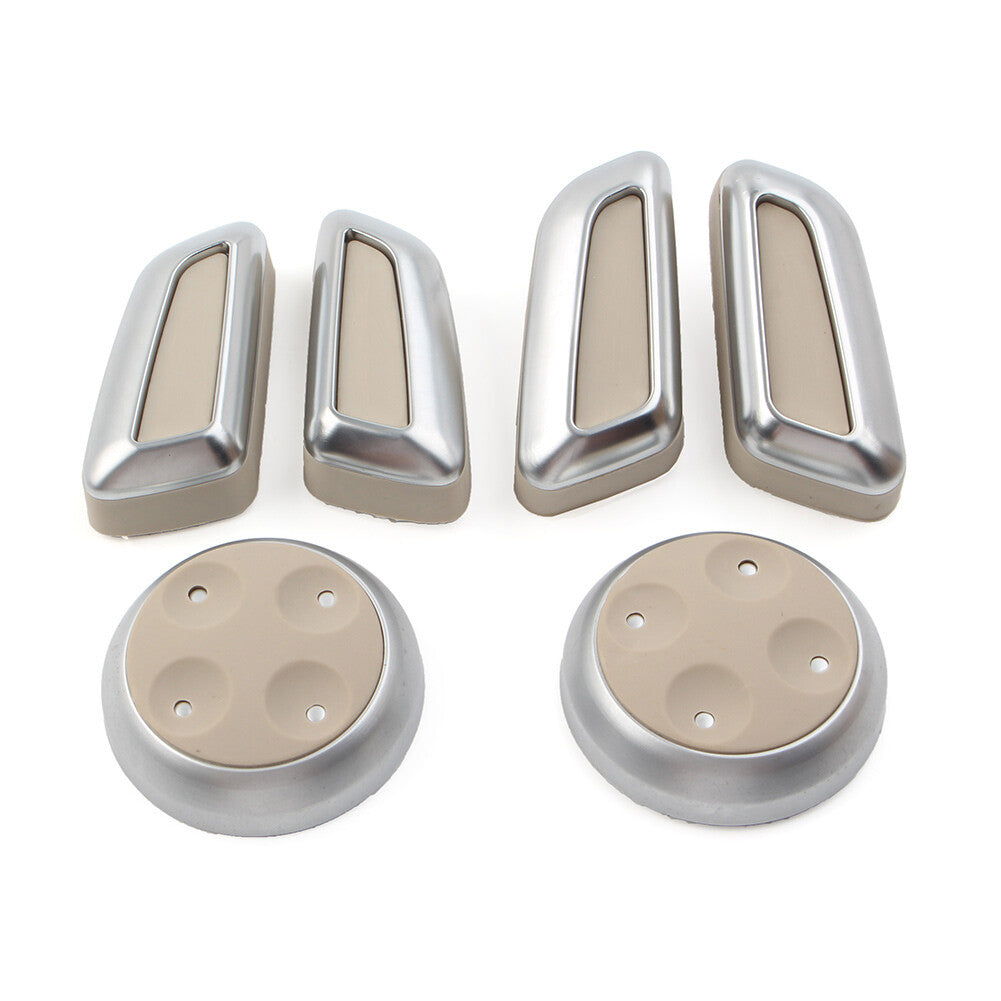 Car for Seat Switch Adjustment Button Cover Kit for Audi A3 A4 A5 A6 A7 Q3 Q5 Silver