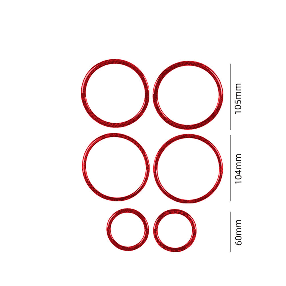 6Pcs Red Carbon Fiber Door Speaker Cover Trim for Toyota Supra A90 2019-2022