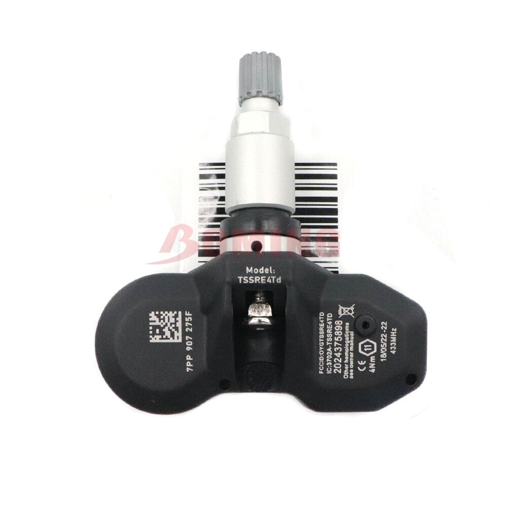 The new 7PP907275F tire pressure sensor (TPMS) is suitable for Audi for A6 , for A8 , Q7, R8, for Porsche , and for Volkswagen (433MHz).