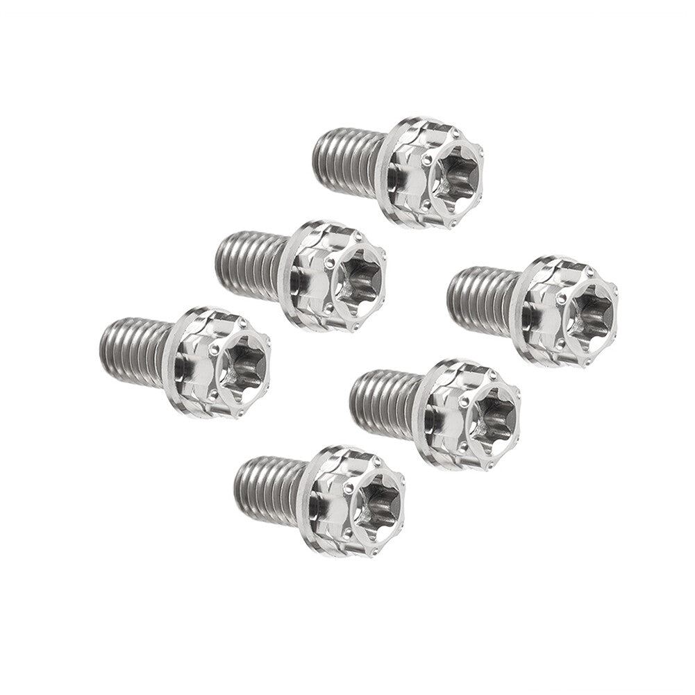 6pcs Bolts Torx Head Flange Screws M6x20mm For Motorcycle Bike Silver