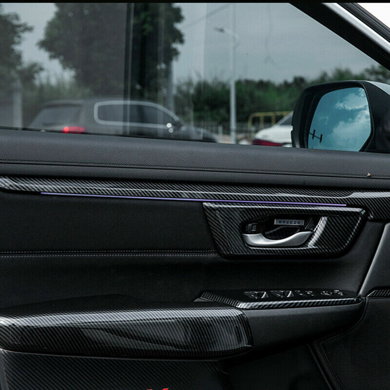 for Honda CRV CR-V 2017-2021 Carbon Fiber ABS Inner Door Panel Stripe Cover Trim