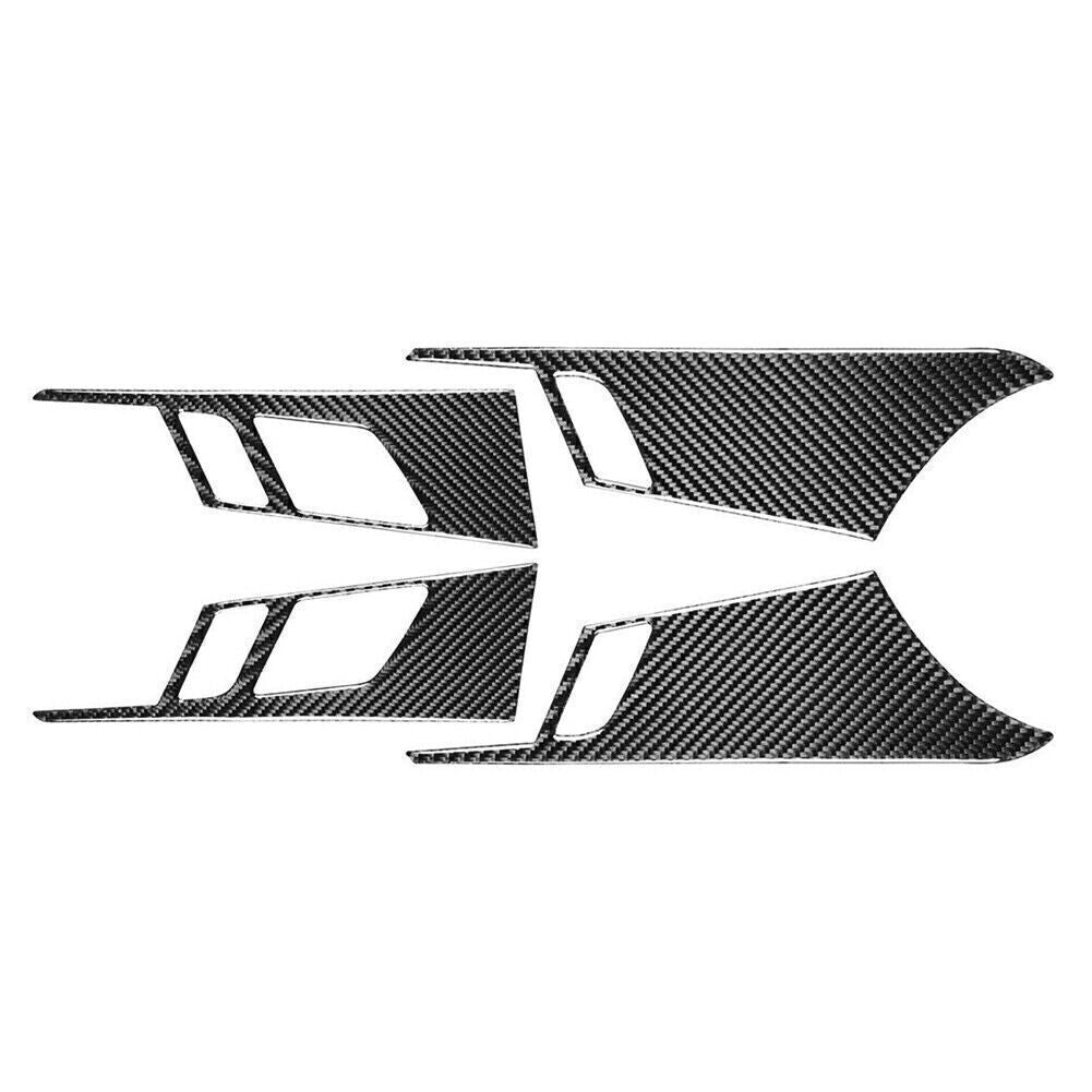 4x Carbon Fiber Interior Door Handle Panel Trim Fit for Audi A4 B9 2017-2020 2018 19