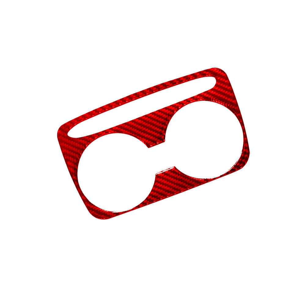 Red Carbon Fiber Rear Cup Holder Frame Trim Cover for KIA Sedona 2015-16 Type B
