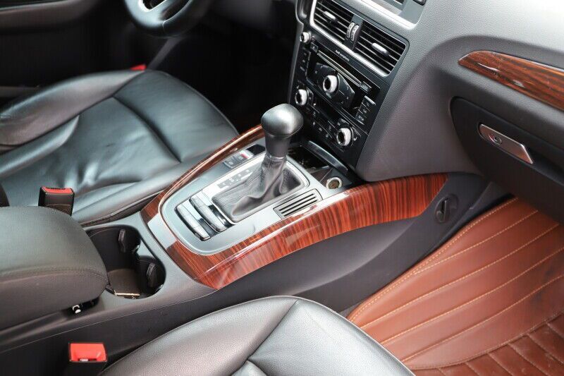 for Audi Q5 2009-2017 Red Wood Grain Inner Central Console Gear Shift Frame Trim