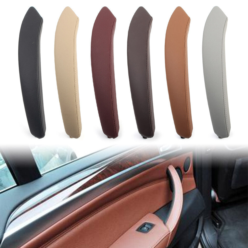 1Pcs Door Trim Pull Handle Left Side Real Leather for BMW X5 X6 E70