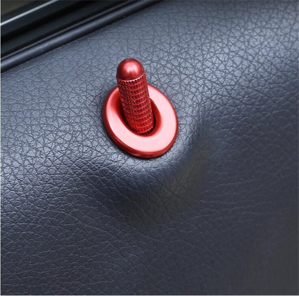 Alloy Red Car Door Lock Pin Knob Button Trim for Benz A B CLA GLA GLK Class X204