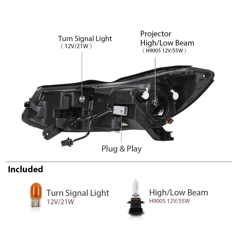 Suitable for 2017-2022 for Chevrolet Trax, a pair of factory projector headlights (LH+RH).
