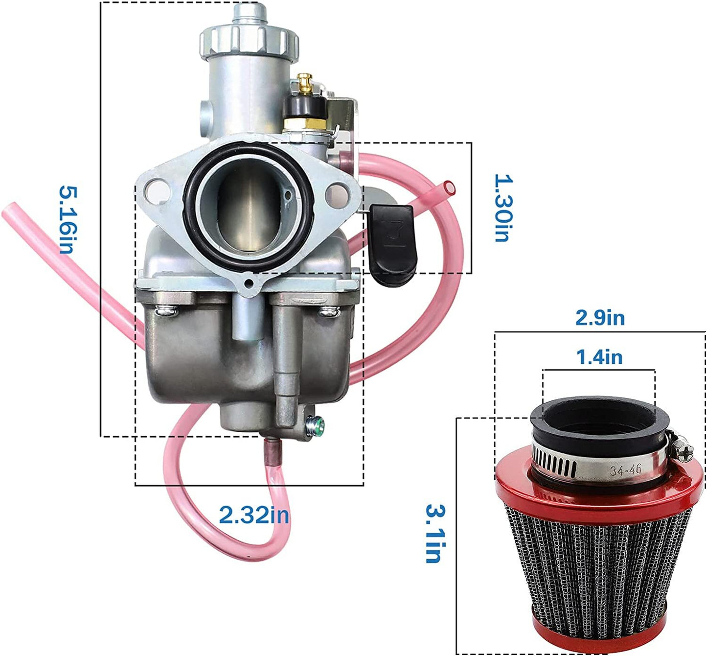 Carburetor for 22mm Carb Predator 212cc 196cc for Mini Bike Go Kart KT196