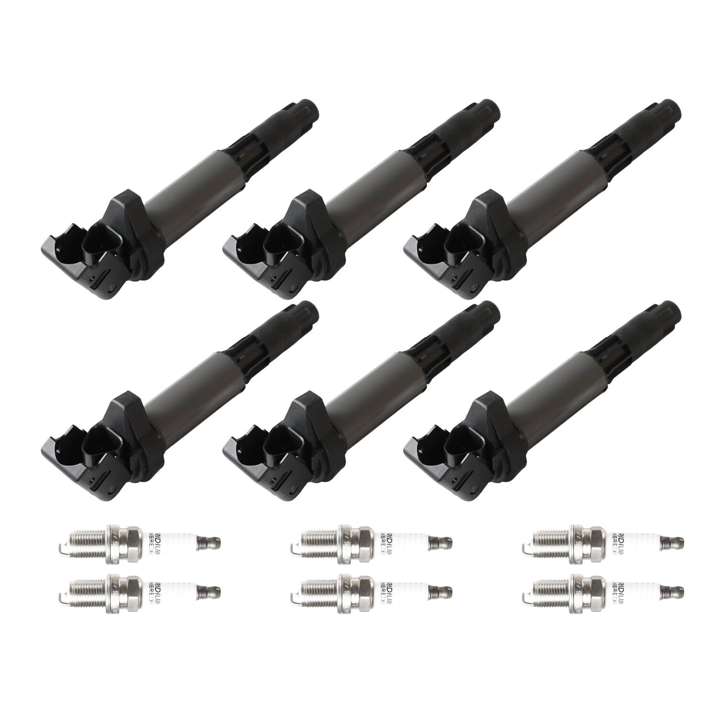6X Ignition Coil Iridium Spark Plug for BMW 330Ci 325i 525i 745i X3 X5 UF522