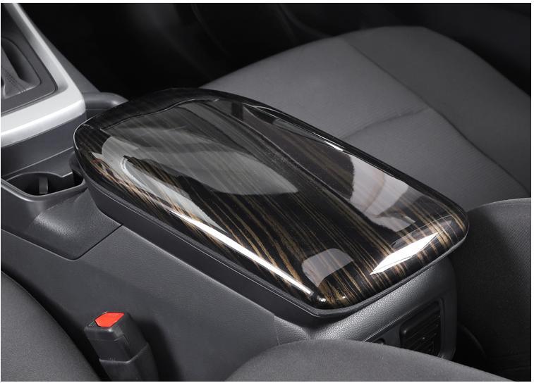 Gloss Wood Grain Middle Console Armrest Box Cover Trim for Toyota RAV4 2019-2023