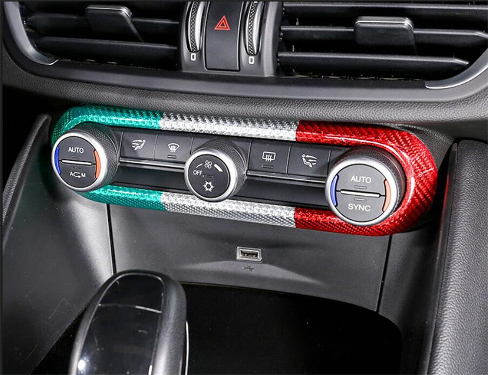 Air Condition Switch Trim for Alfa Romeo Giulia for Stelvio 2017+3color Carbon Fiber