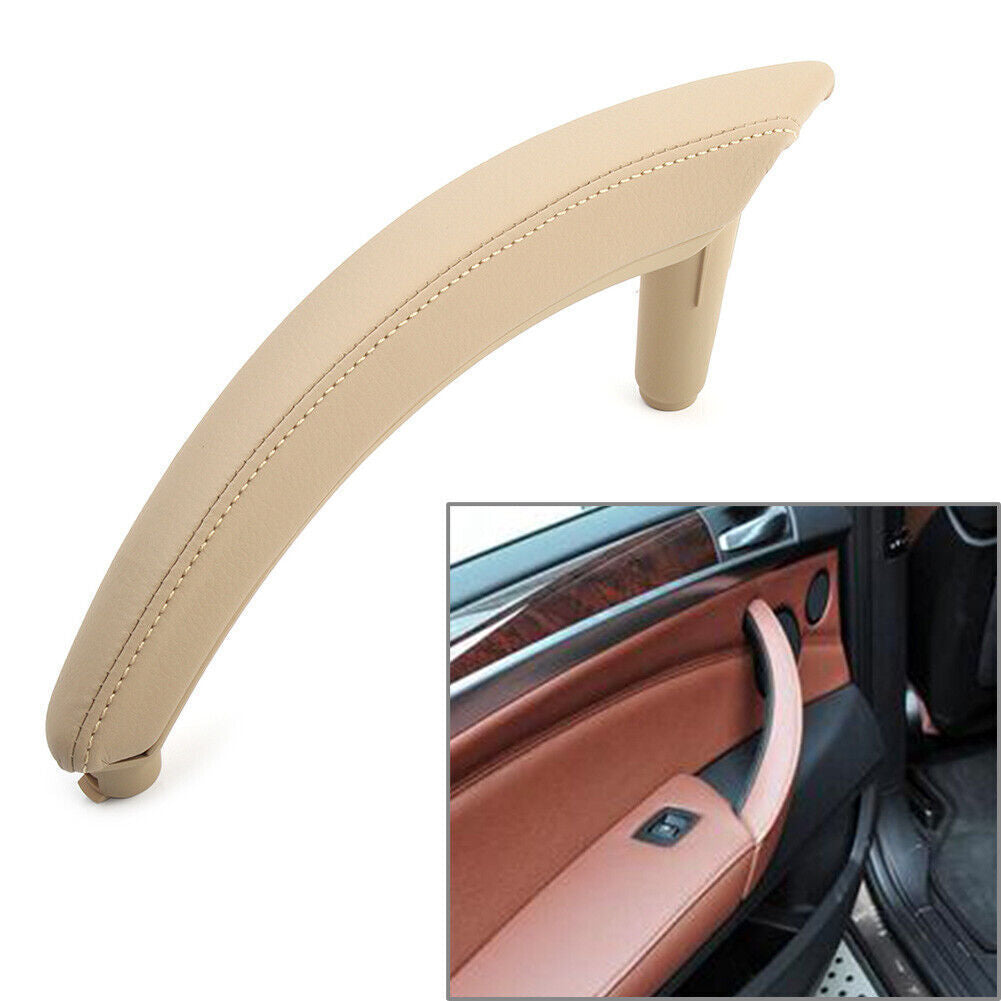 for BMW X5 E70 2007-2013 E71/E72 X6 Door Trim Pull Handle Left Side Real Leather
