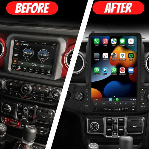 13.6 Android for Tesla Vertical Screen GPS Radio Carplay for Jeep for Wrangler 2018-2022