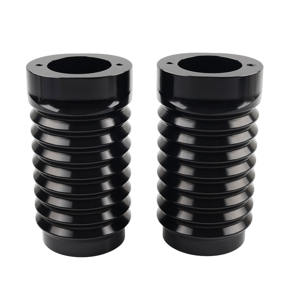 Retro Fork Boot Slider Covers Black for Harley Tour Road Street Tri Glide FLHR