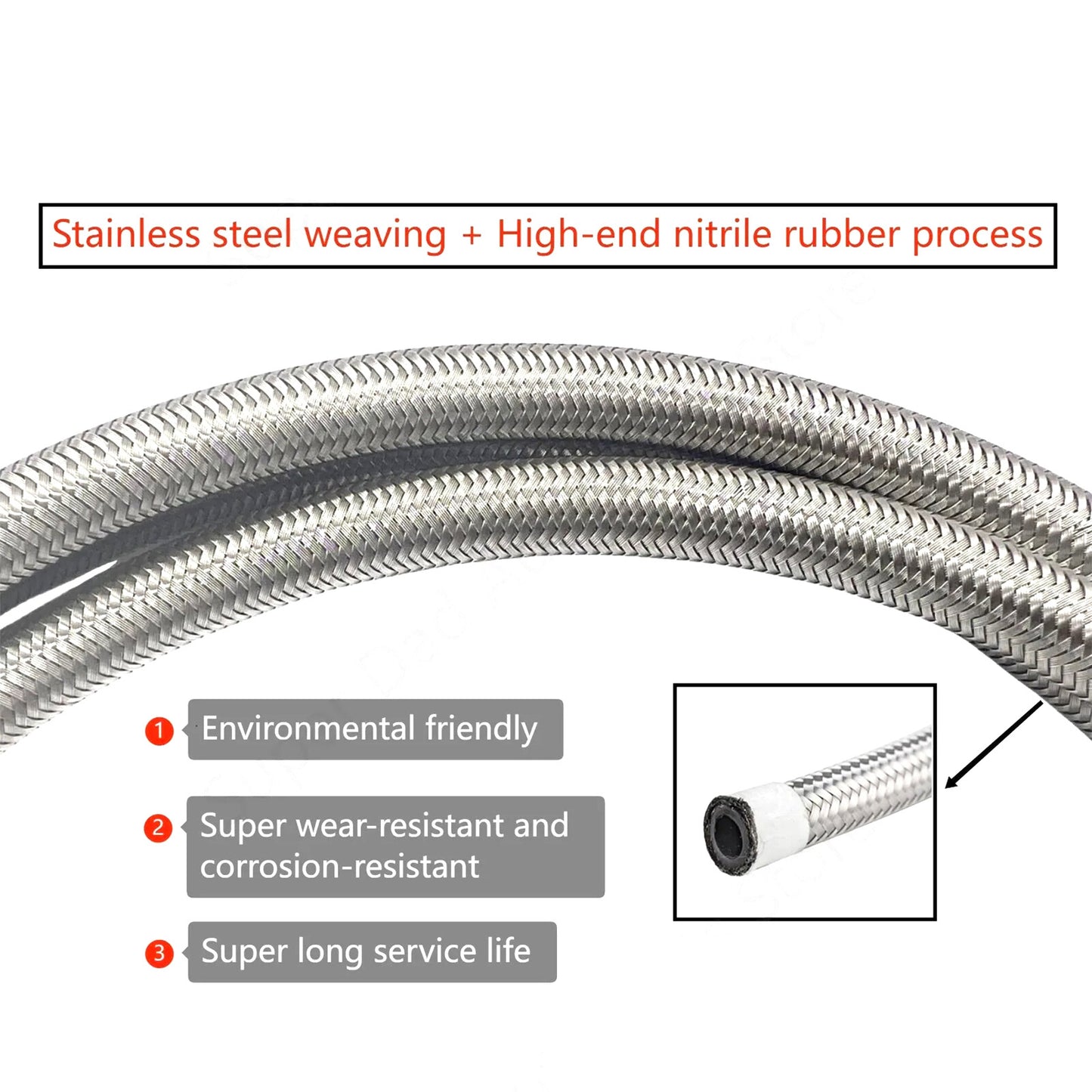 1Set SS Braided Fuel Lines Quick Fix Kits for GMC for Chevrolet Gas Flex Ext Cab