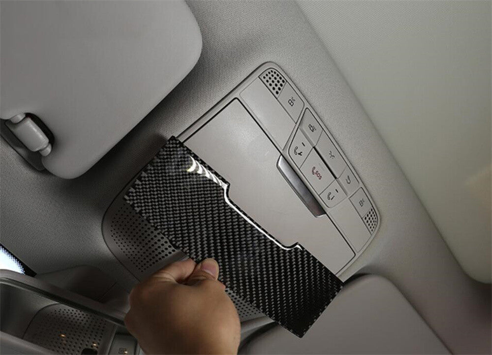 Carbon Fiber Reading Light Sun Glasses Case Trim for Benz C GLC Class W205 2015+