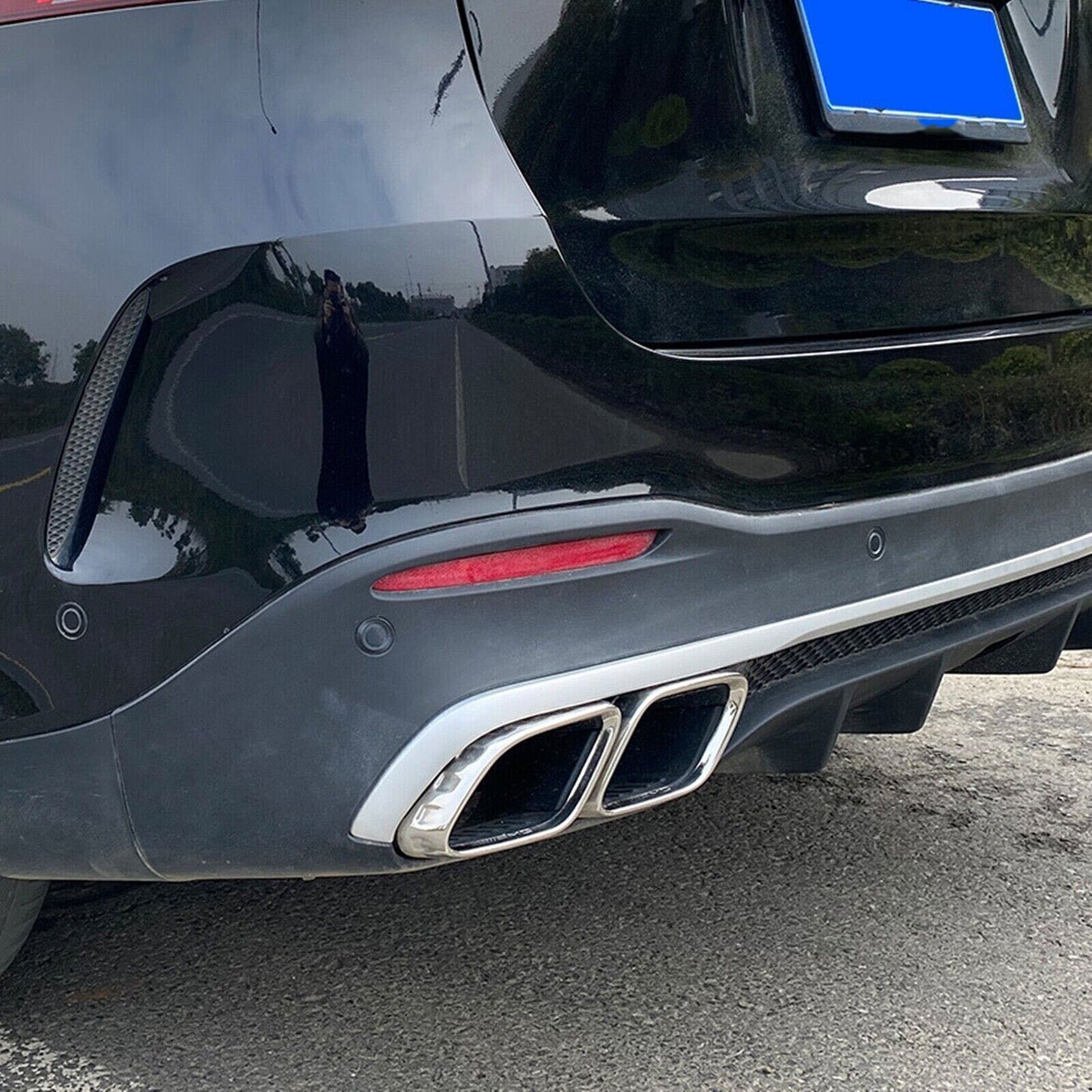 for Mercedes-Benz V167 GLE53 AMG 2020-2022 Chrome Steel Exhaust Pipe Trim Kit 4x