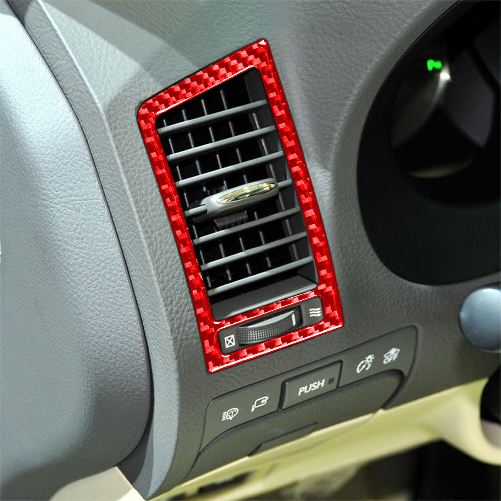 2¡ÁRed Carbon Fiber Interior AC Side Air Vent Outlet Cover For Luxus GS 2006-2011