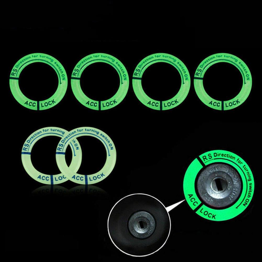 Aluminum Luminous Ignition Key Ring Switch Sticker 3M Tape Decal Sticker Blue C