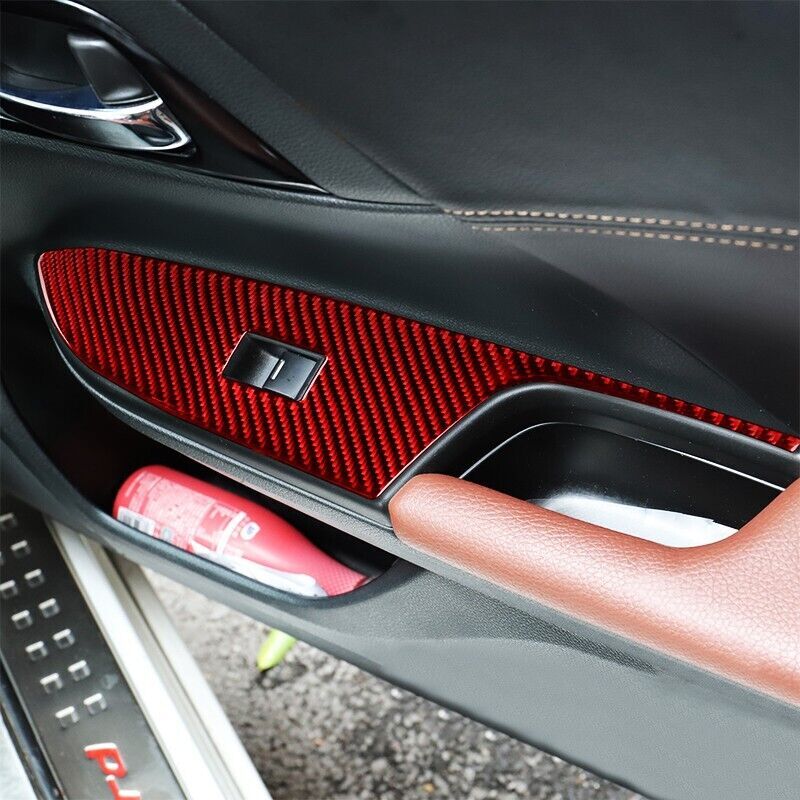 Carbon Fiber Car Window Switch Panel Cover Trim Fit for Honda Accord 2014-2017