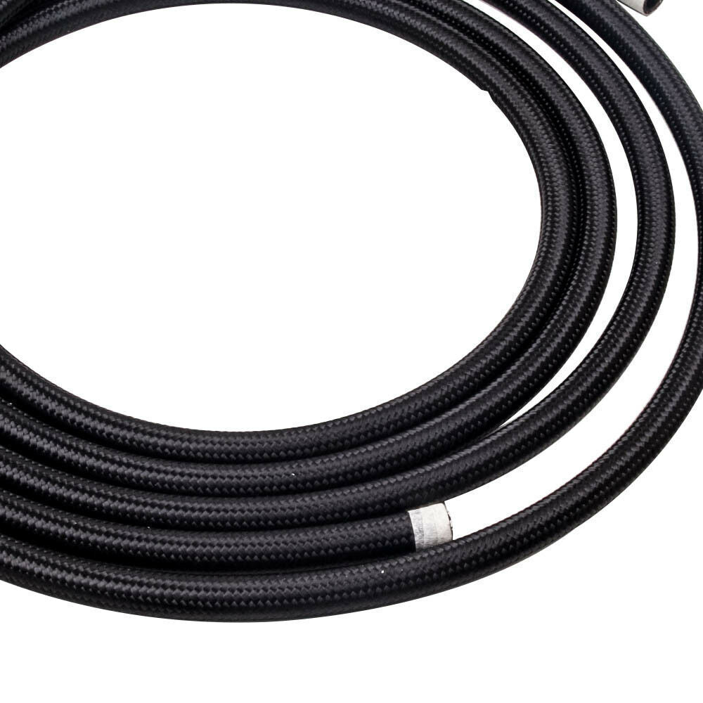 10AN Black Nylon E85 CPE Gas Line 33ft 20-Piece Accessory Hose Kit - Black
