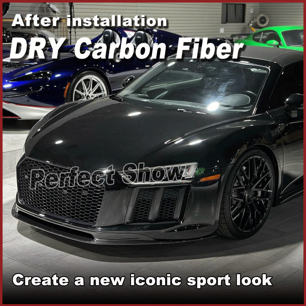 Fit for Audi R8 4S V10 Gen 2 2016-2018 Dry Carbon Fiber Front Bumper Lip Spoiler